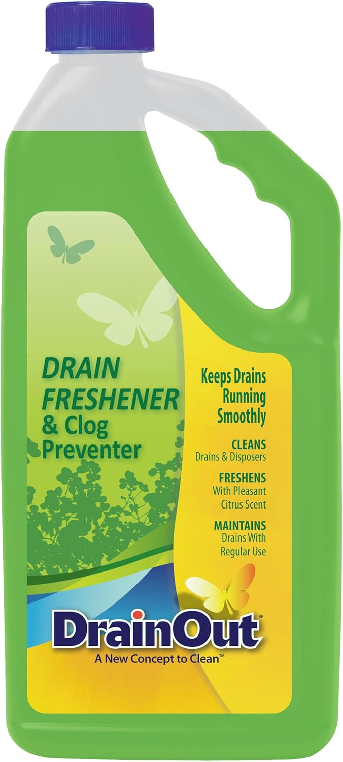 OUT Drain Cleaner & Odor Eliminator, Clog Preventer and Buildup Remover, Fresh Citrus, 32 Ounce