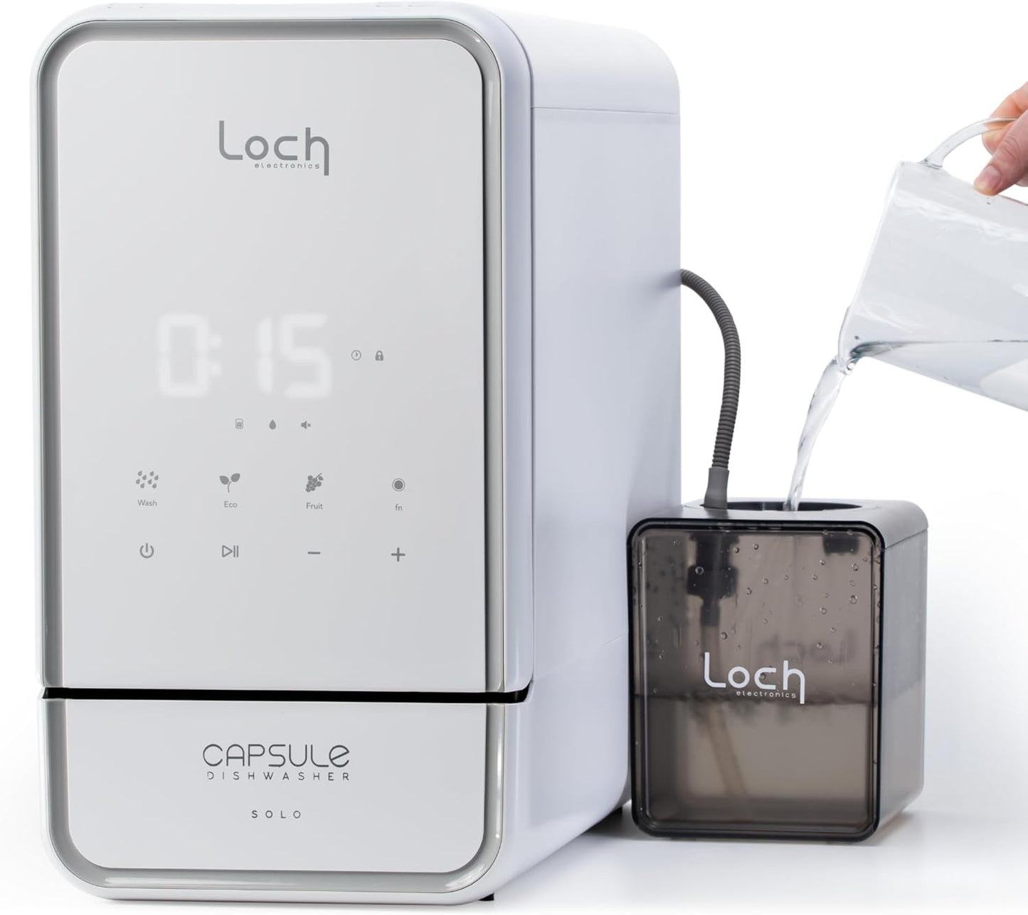 Capsule Dishwasher - Solo | Countertop Dishwasher - 7 Programmes, Touch Control, Auto-drying, Baby Care & Fruit Wash, No Plumbing Required, 15min Wash Cycle - Perfect for Small Kitchens, Campervans