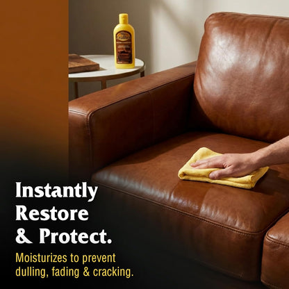 MR. LEATHER Cleaner and Conditioner (8 oz) - Restores & Protects All Leather with Natural Oils - Hydrating and Water-Repelling Cream for Couches, Car Interior, Shoes, and Bags