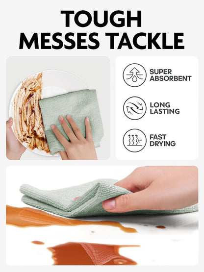Fantasticlean Microfiber Cleaning Cloth Roll -75 Pack, Tear Away Microfiber Towels, 12" x 12", Reusable, Washable, Scratch Free, Ultra Absorbent Dishcloth for All-Around Cleaning Supplies (White)