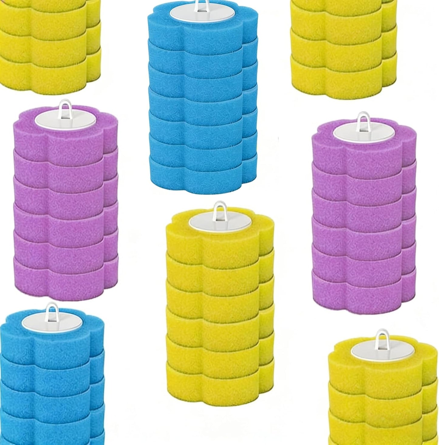 Disposable Toilet Brush and Base Set (Including 48 Replacement Heads and Base) - Wall-Mounted Design with Ergonomic Grip for Bathrooms, Toilets and RVs.