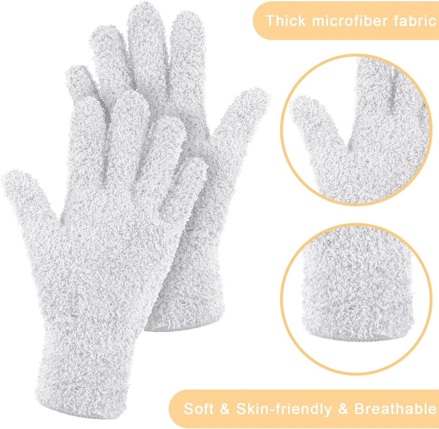 Patelai 3 Pairs Microfiber Plant Dusting Gloves Leaf Cleaning Gloves for Indoor Plants, Blinds, Furniture, House (Green Yellow,Blue,Pink,Medium)