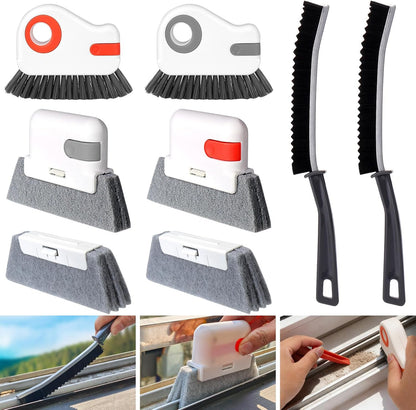 XANGNIER Window Sill Cleaner Tool,10 Pcs Magic Door Window Track Cleaning Tools Kit,Sliding Door Track Cleaner,Groove Crevice Cleaning Brush for Tile Lines/Shutter/Car Vents/Air Conditioner/Keyboard