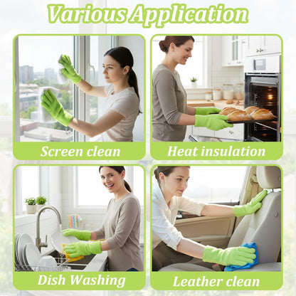 Abeillo Microfiber Gloves for Plants Dusting Cleaning, Reusable Washable Cleaning Gloves Mittens House Cars Blinds Dusting