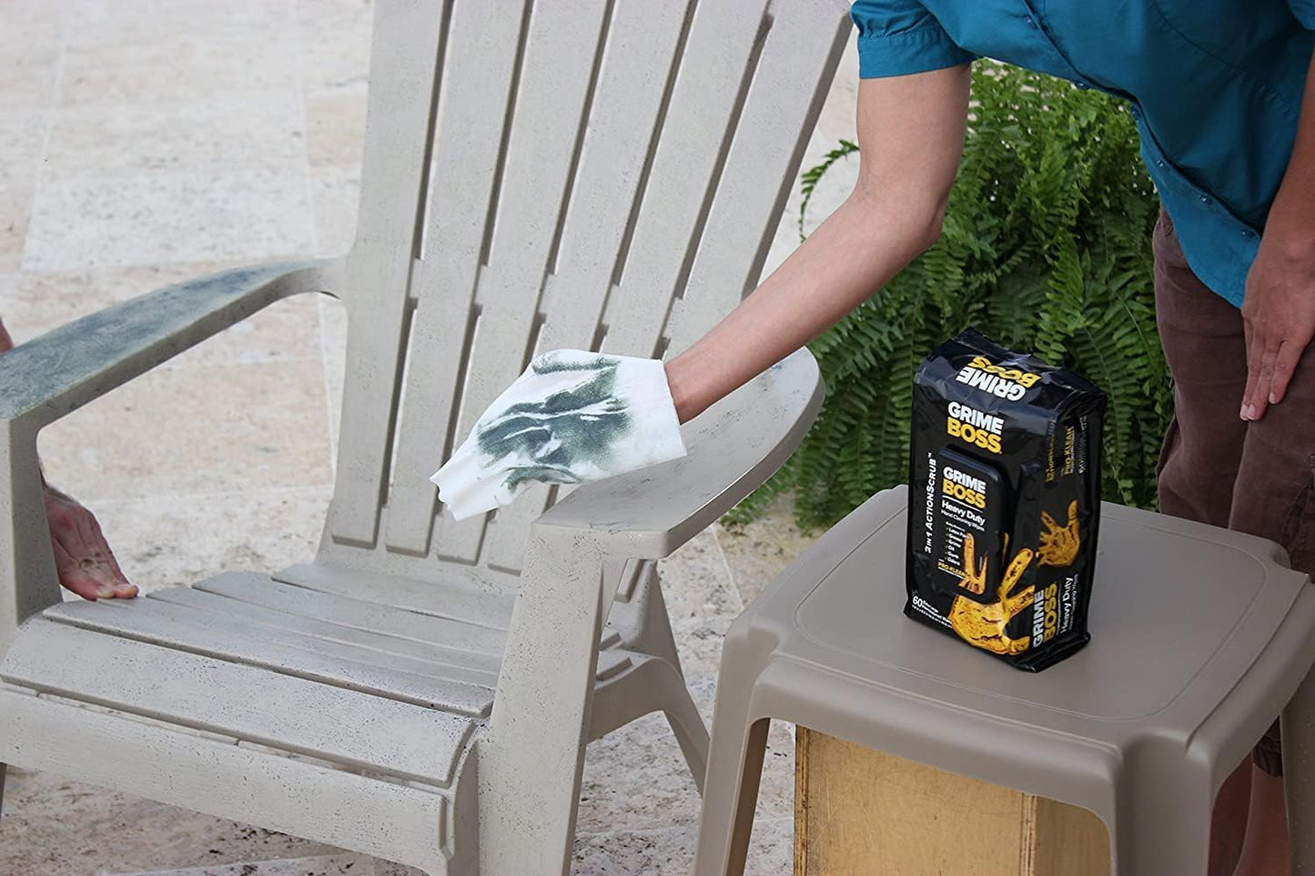 Grime Boss Heavy Duty Surface and Hand Wipes (2x60ct) | Remove Paint, Oil, Grease, Adhesives, Mud, Dirt | Workshop Replace Cleaners like Rags, Towels, Pumice, Soap