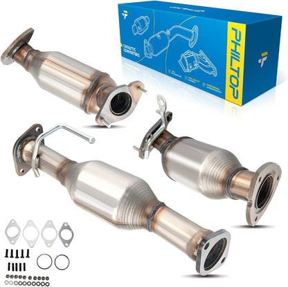 PHILTOP Left and Right Catalytic Converter Replacement For 2005-2010 300 2.7/3.5L V6 RWD, 2006-2010 Charger 2.7/3.5L V6 RWD, 2005-2008 Magnum 2.7/3.5L V6 RWD Replace 55434, 55433 (EPA Compliant) - Colors C