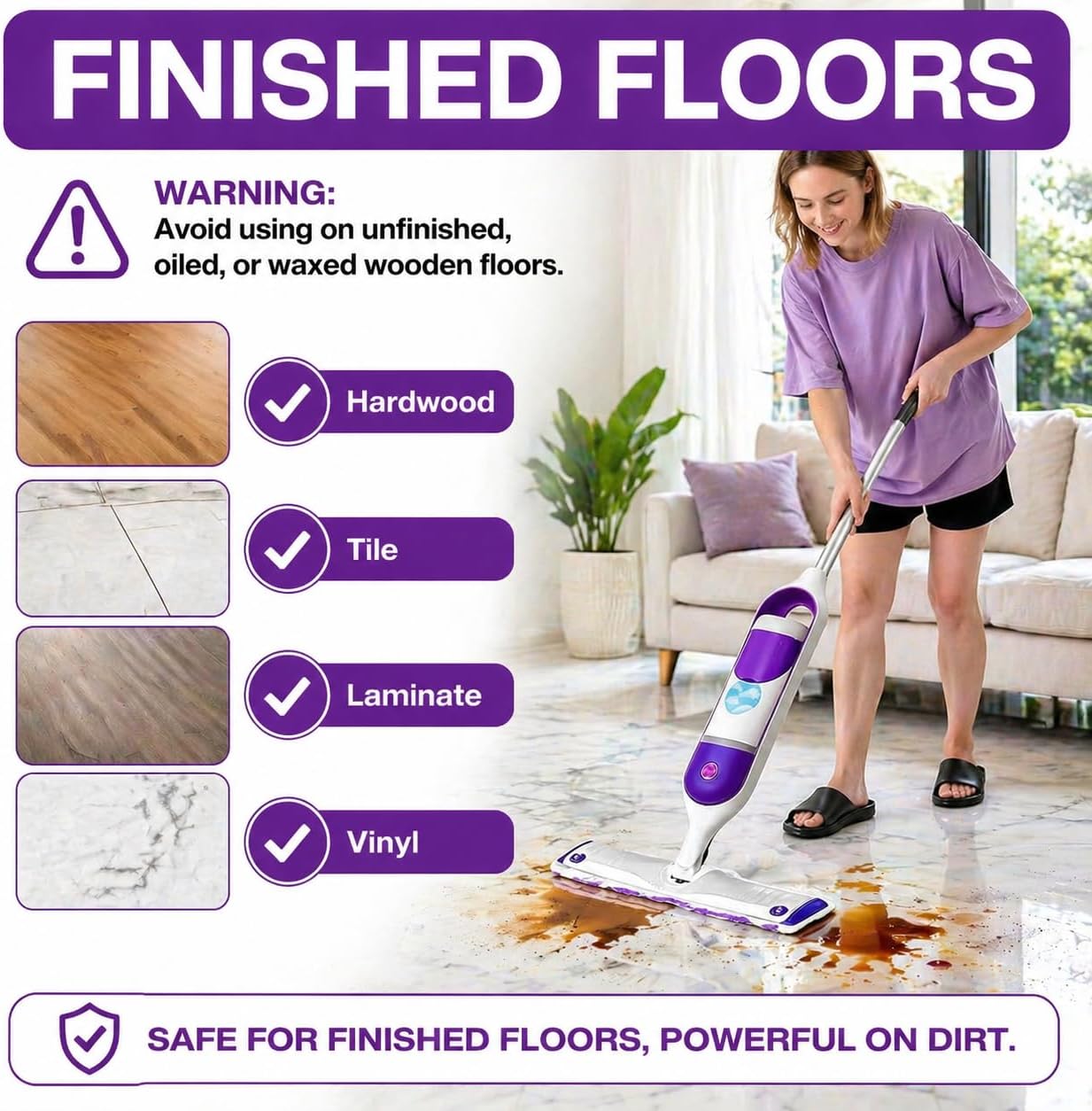 6 Pack Swiffer Power Mop Pads, Disposable Power Mop Refills Compatible with Swiffer Power Mop, Unscented Multi-Surface Replacement Mopping Refills Pads for Floor Surface Cleaning