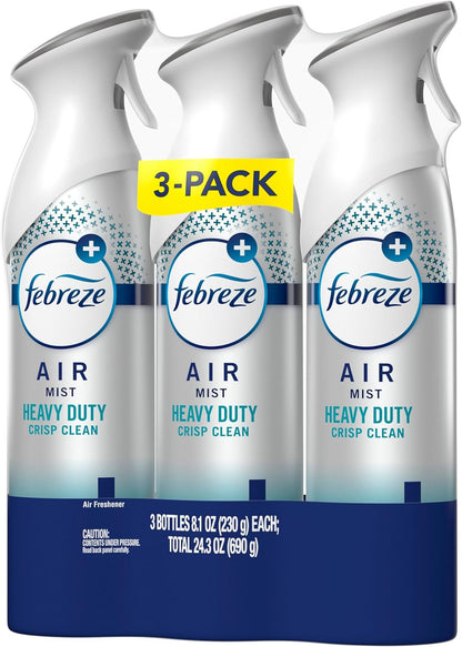 Febreze Air Mist Air Freshener Spray, Odor-Fighting Room Spray, Air Fresheners for Home and Bathroom and Kitchen, Aerosol Can, HD Pet Odor Fighter Scent, 8.8oz (Pack of 3)