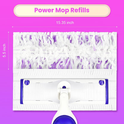 Pure Realm 40 Cout Power Mop Pads Refills for Powermop , Multi-Surface Disposablen swiffer Power Mop Pads，Unscented Spray Cleaning Repalcement Pads Refill