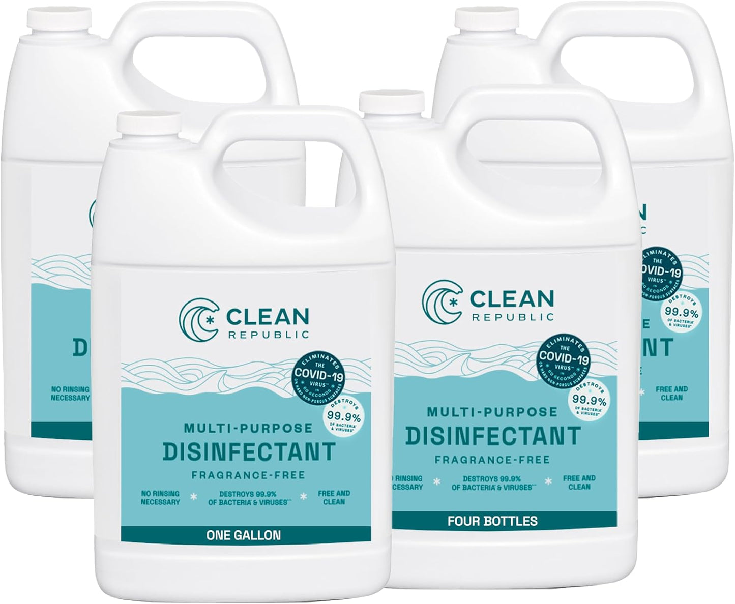 Clean Republic Multi-Purpose Disinfectant, Hypochlorous Acid Cleaning Spray, 32 Fluid Ounce Bottle, 2-Pack