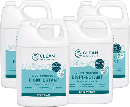 Clean Republic Multi-Purpose Disinfectant, Hypochlorous Acid Cleaning Spray, 32 Fluid Ounce Bottle, 2-Pack