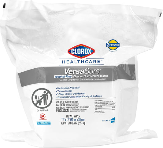 Clorox Healthcare VersaSure Cleaner Disinfectant Wipes, 110 Count Refill, 2 Refills/Case