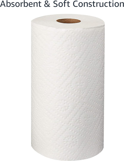 AmazonCommercial 2-Ply White Adapt-a-Size Kitchen Paper Towels, Absorbent, Thick, Individually Wrapped, 140 Towels per Roll (30 Rolls), 4200 Count