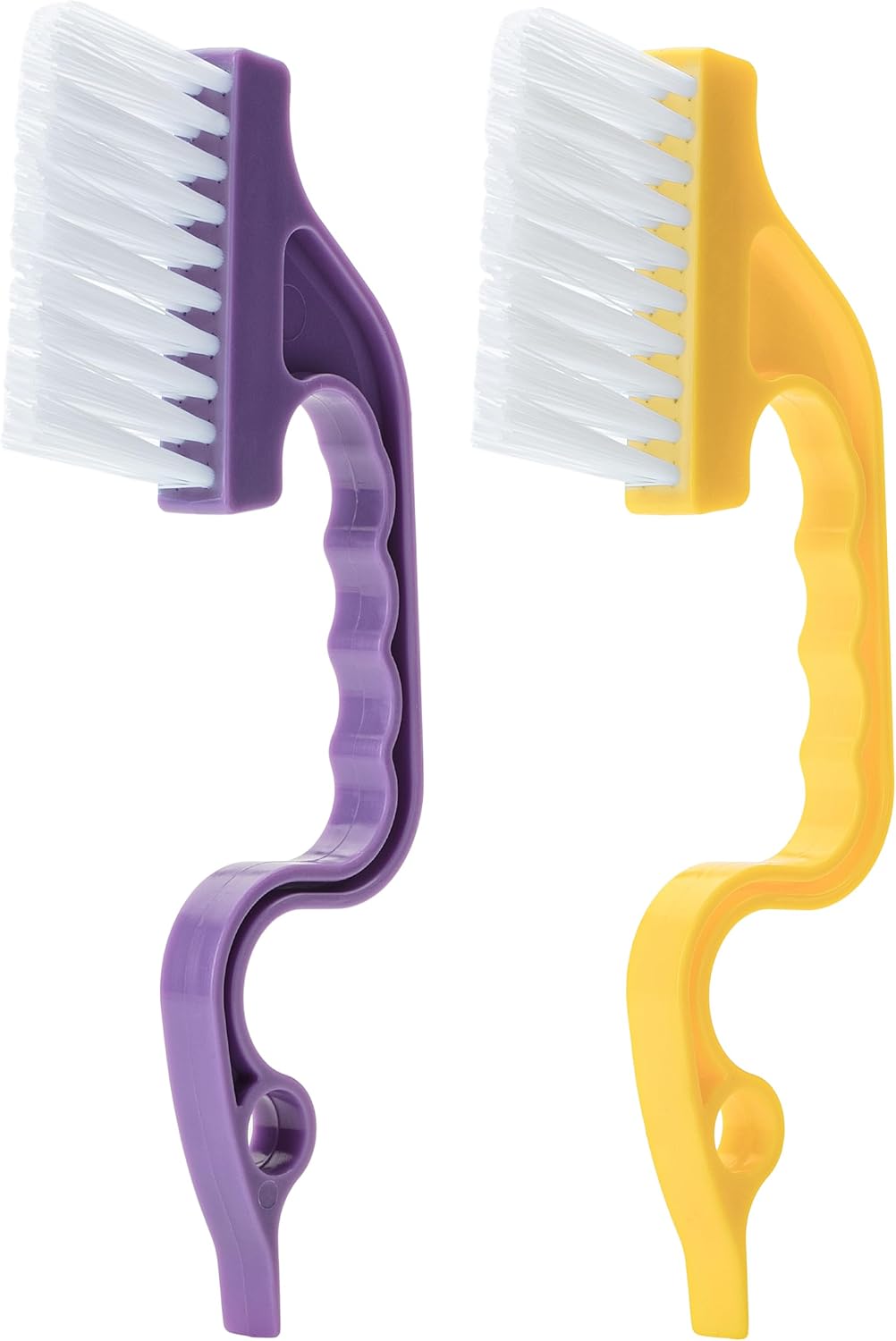 Slick- Window Track Cleaning Brush, 2 Pack, Blue Ergonomic Handle, Built-in Scraper, Multipurpose, Window Track Cleaning Tools