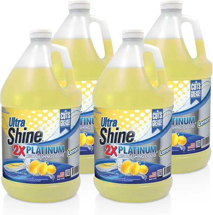 Ultra Shine 3X Platinum Bulk Dishwashing Liquid, Powerful Grease Remover, 5-Gallon - Concentrated Dish Cleaner Soap for Commercial Kitchens, Restaurants & Home Cleaning, Gentle on Hands & Skin