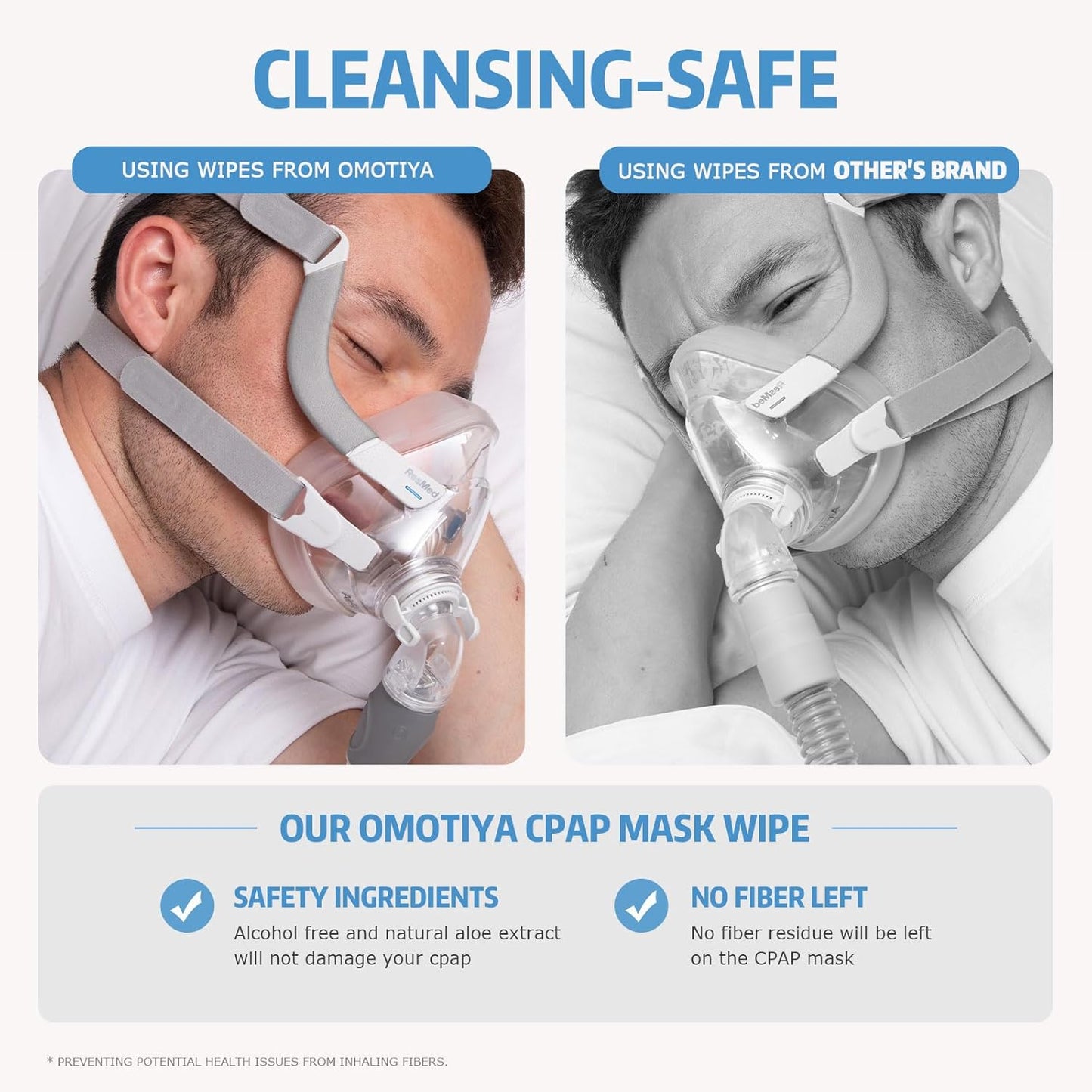 CPAP Mask Wipes, 160 Count Super Jumbo Pack, FSA/HSA Eligible, Extra Large & Moist, Unscented, Lint Free, Alcohol Free, Cleansing-Safe, Cleaning Wipes for Mask, CPAP Machine & Supplies, 1-Pack