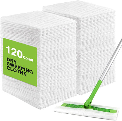 HOMEXCEL Dry Sweeping Cloths Pads Compatible with Swiffer Sweeper, Disposable Duster Refills Mop Pads for Floor Mopping and Cleaning, 64 Count-8" x 10.4" Pads Refills-Not Include the Mop