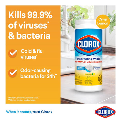 Clorox Disinfecting Wipes ea, White, Citrus Blend, 35 Count, 9.1 Ounce (Pack of 1), (01594)