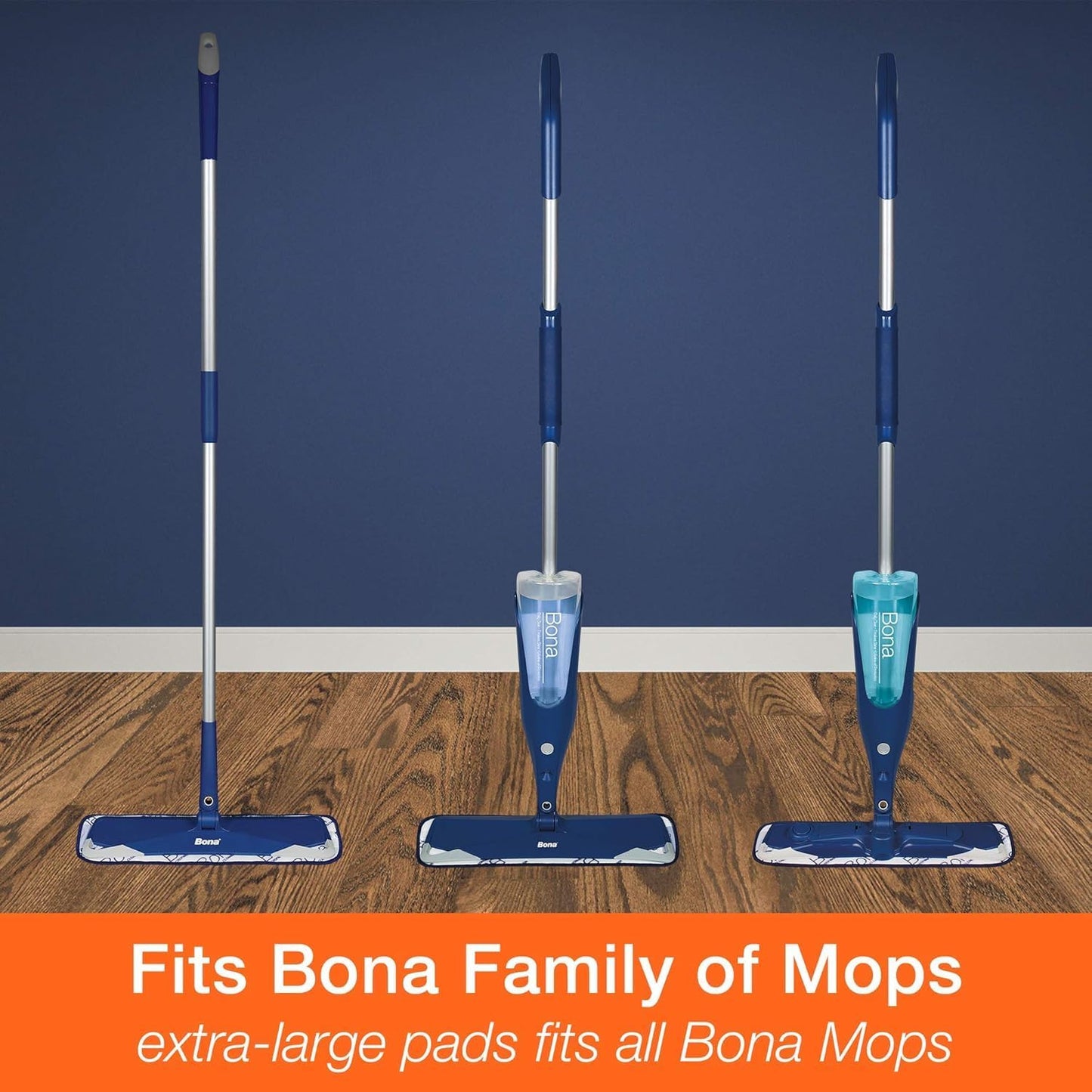 Bona Mop Microfiber Cleaning Pad for Hardwood & Hard Surface Floors - Value 3-Pack - For Use With Bona Mops - Dual Zone Cleaning