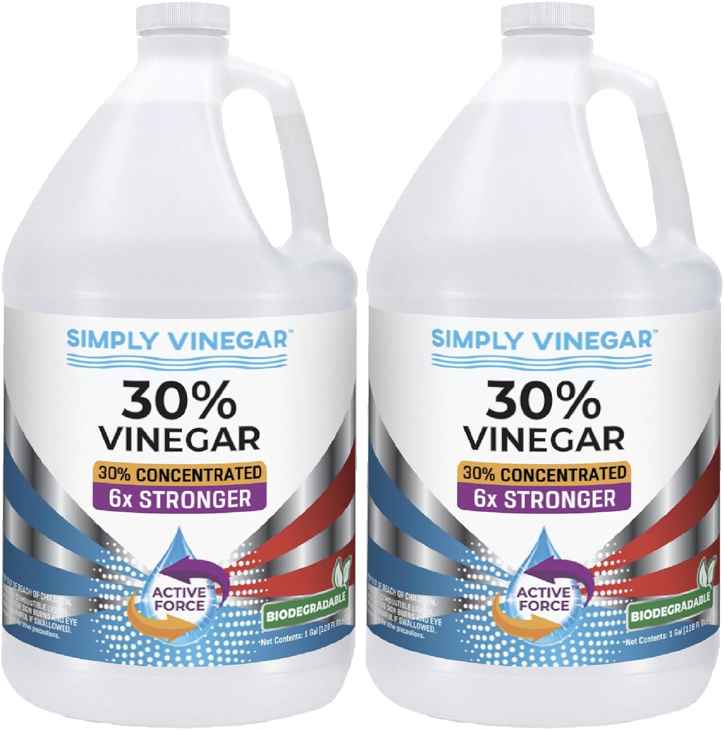 Simply Vinegar 30% Vinegar – Pure Concentrated Active-Force Vinegar for Cleaning, Home, and Garden, 128 oz