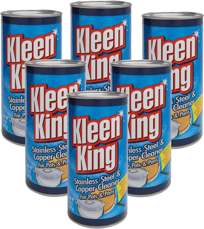 King Kleen Stainless Steel Cookware Cleaner and Copper Cleaner (14 oz, 1 Pack) Helps Remove Stains and Tarnish from Pots and Pans, Multi-Purpose Metal Cleaner, Powder Form