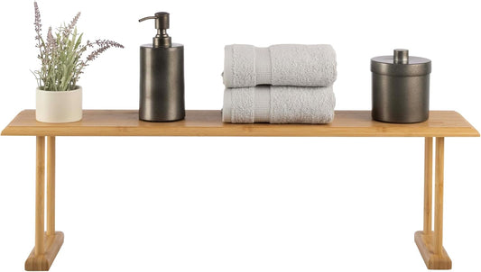 Bamboo Sink Shelf - Countertop Organizer Kitchen, Bathroom, Bedroom, Office - Space-Saving Storage for Soap, Sponges, and Cleaners by Lavish Home