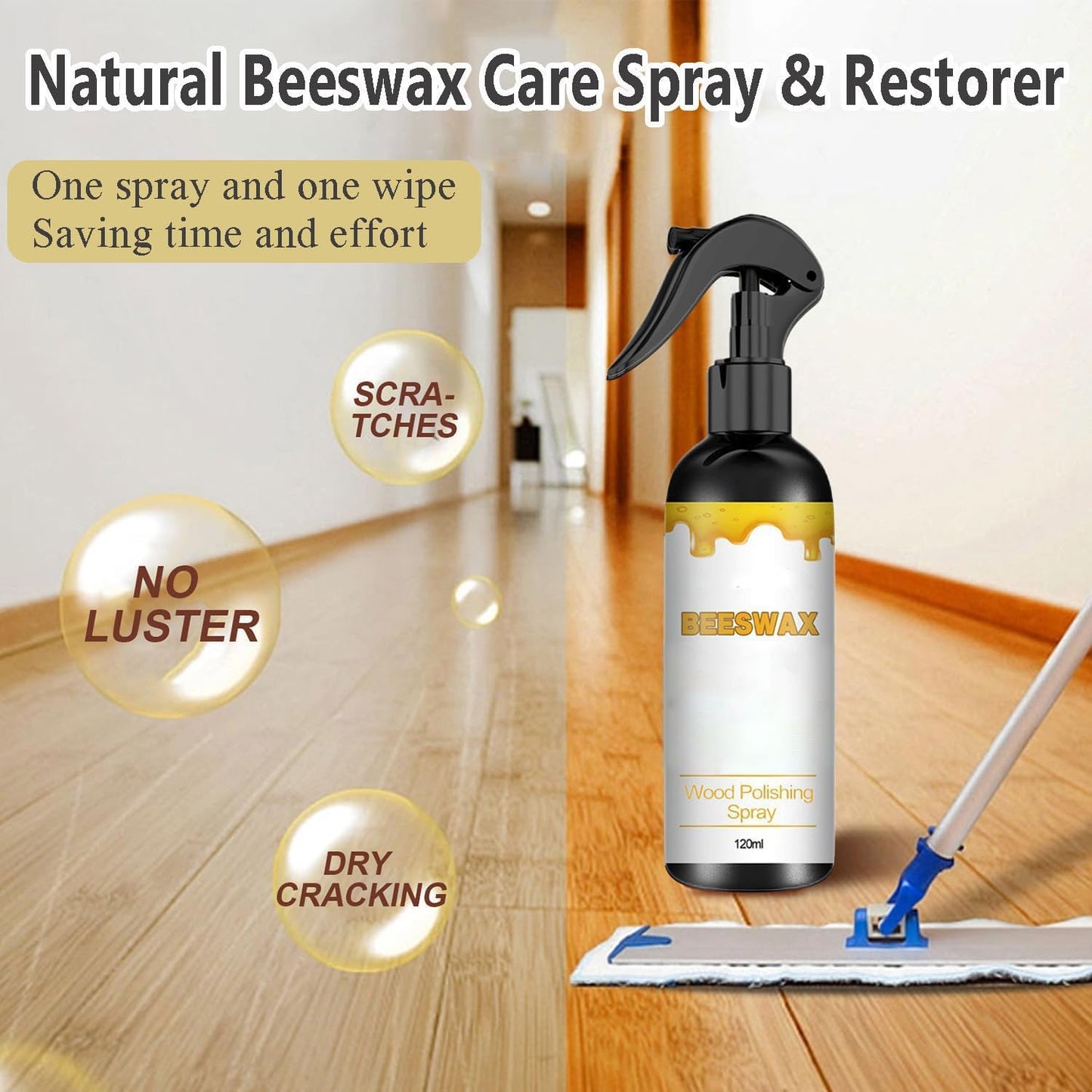 BOVVSKY Natural Beeswax Care Spray & Restorer, Natural Beeswax Spray Used to Care For Wood, Leather and Furniture Polish (2)