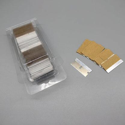 100Pcs Single Edge Razor Blades 1.5 inch for Standard Scraper Tool,Razor Blade Scraper Refill Stainless Steel Razor Blades for Removing Paint,Decal and Stickers