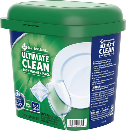Member's Mark Ultimate Clean Dishwasher Pacs, Fresh Scent, 105ct