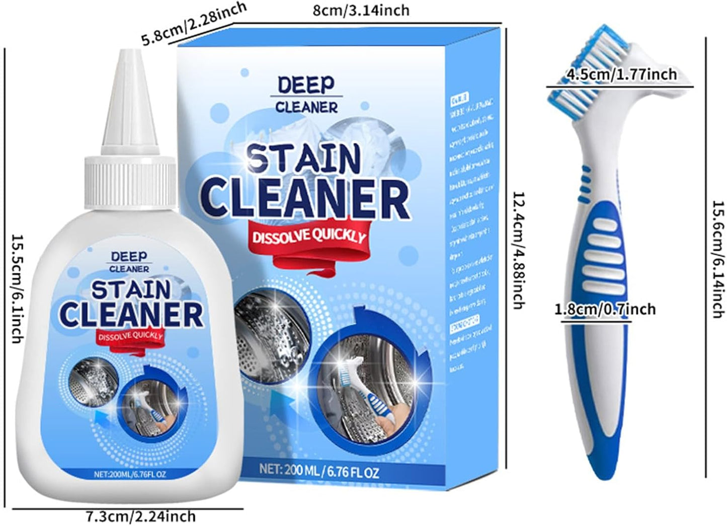 Active mold stain remover gel, heavy-duty remover, multi-purpose cleaner, suitable for tile floor grout, bathroom shower glass, sealant, front-loading washing machine sealant cleaner, etc 6.76 fl oz.