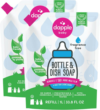 Dapple Baby Bottle & Dish Soap, Fresh Citrus, Plant Powered, Hypoallergenic, Baby Bottle and Dish Liquid, 16.9 fl oz, 1 Count