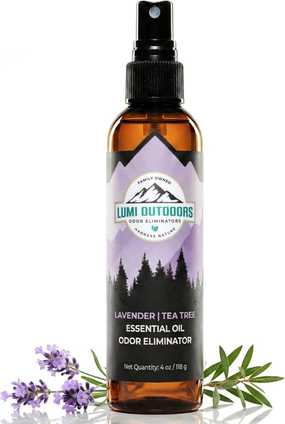 Lumi Outdoors Natural Shoe Deodorizer Spray (700+ Sprays) - Extra Strength Shoe Odor Eliminator for Smelly Shoes & Foot Odor - Replaces Shoe Balls & Inserts - Lemon Eucalyptus