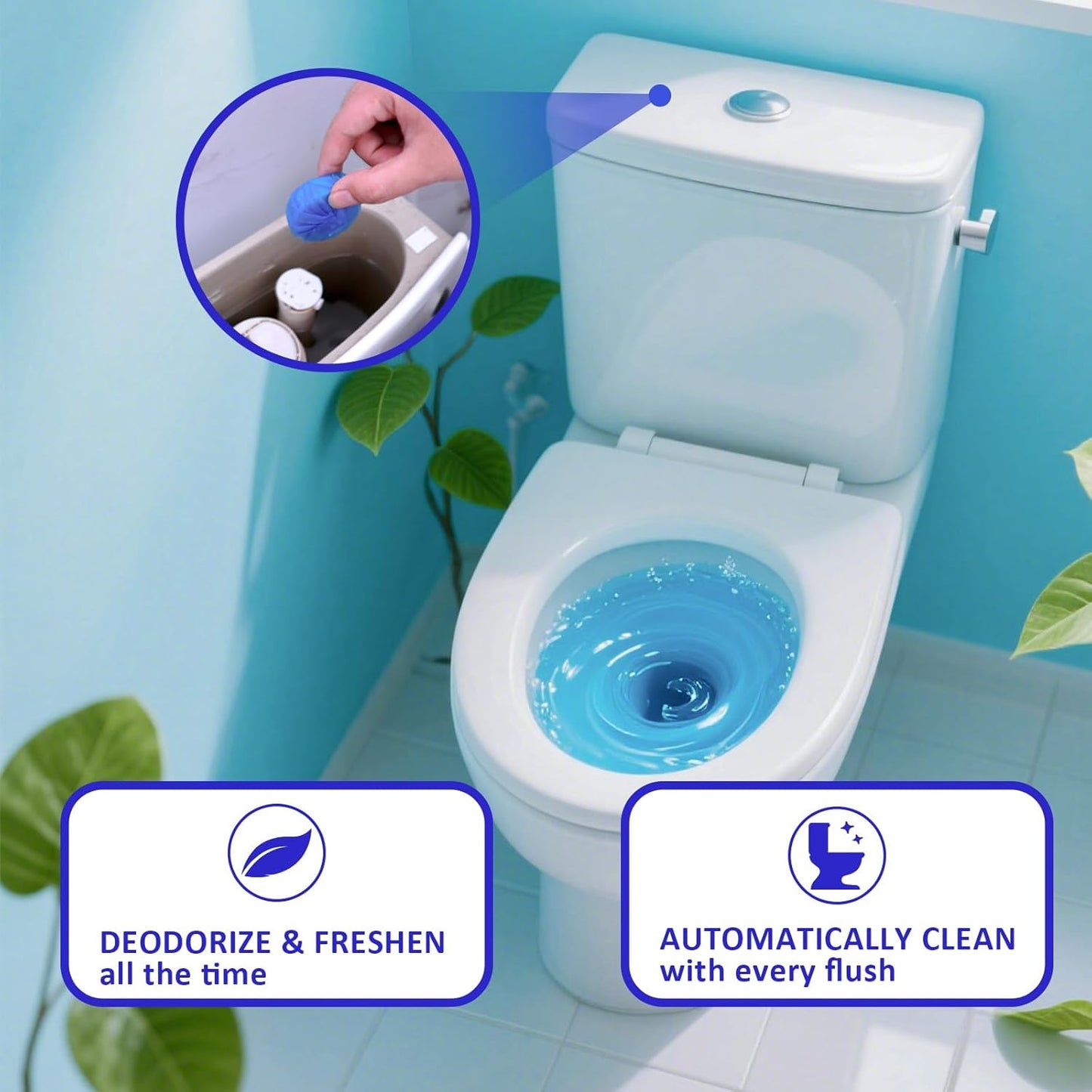 Coldcool Toilet Bowl Cleaner Tablets - 20 Pack, Long-Long-lasting Toilet Cleaner, Pine Scent.