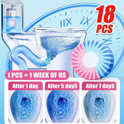 （18 Count） Automatic Toilet Cleaner Tablets, Toilet Bowl Cleaner Tablets, Bathroom Toilet Tank Cleaner，Blue Cleaning Tabs for Bathroom Tank