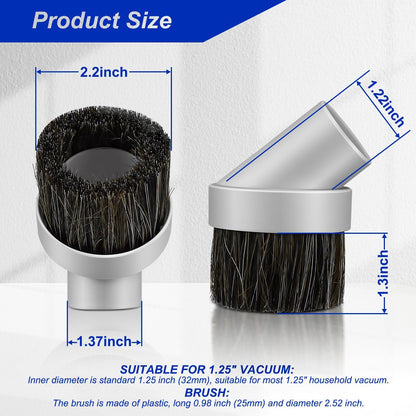 Replacement Central Vacuum Round Dusting Brush 1 1/4" Attachment Vacuum Tool for Vacuflo for Beam for Nutone for Hayden Models