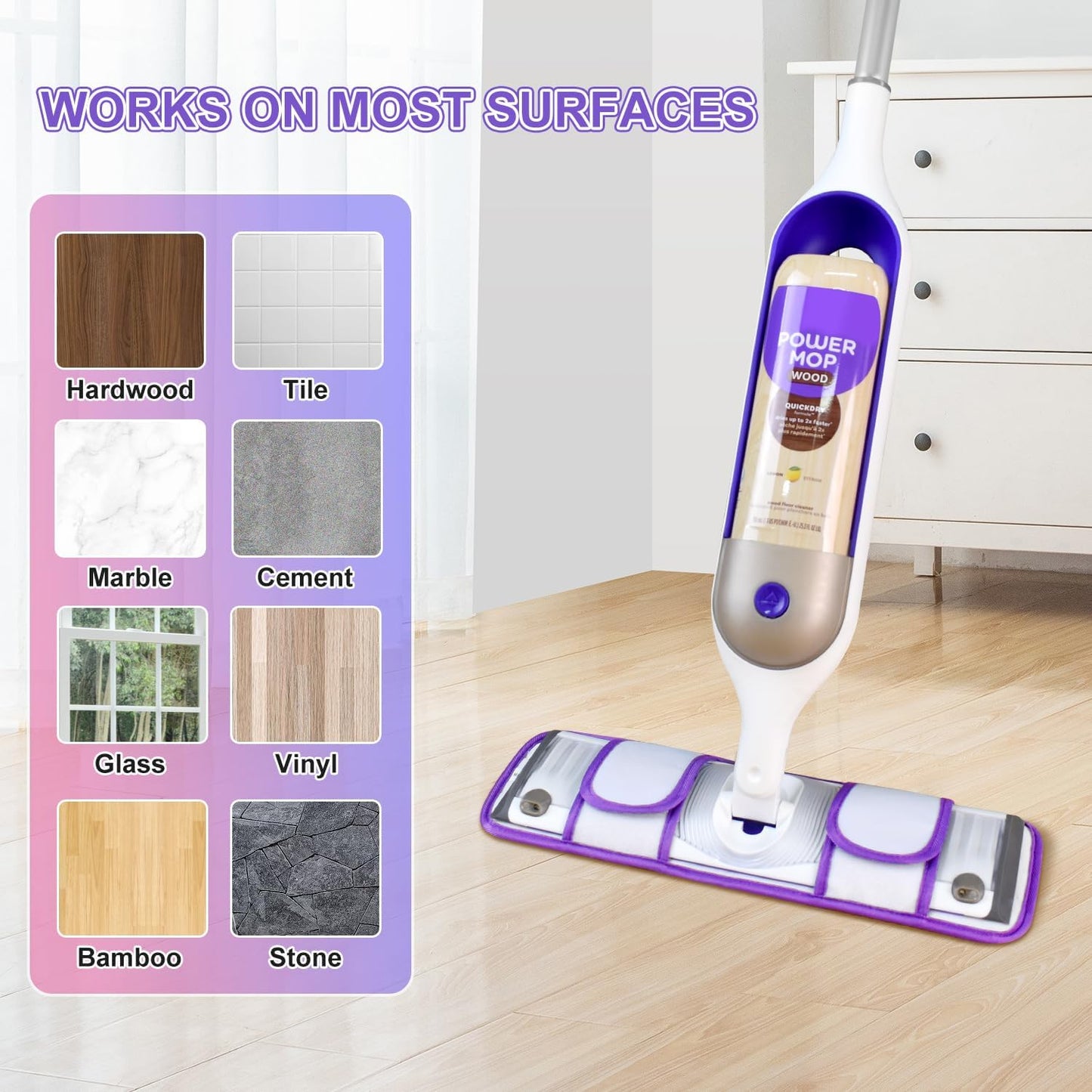 30 Pack Valuable Disposable Mopping Pad Refills Compatible with Swiffer PowerMop, Power Mop Refill Pads Replacements for Swiffer Power Mop Spray Mop Dry&Wet Pads Refills for Multi-Surface Floor Clean