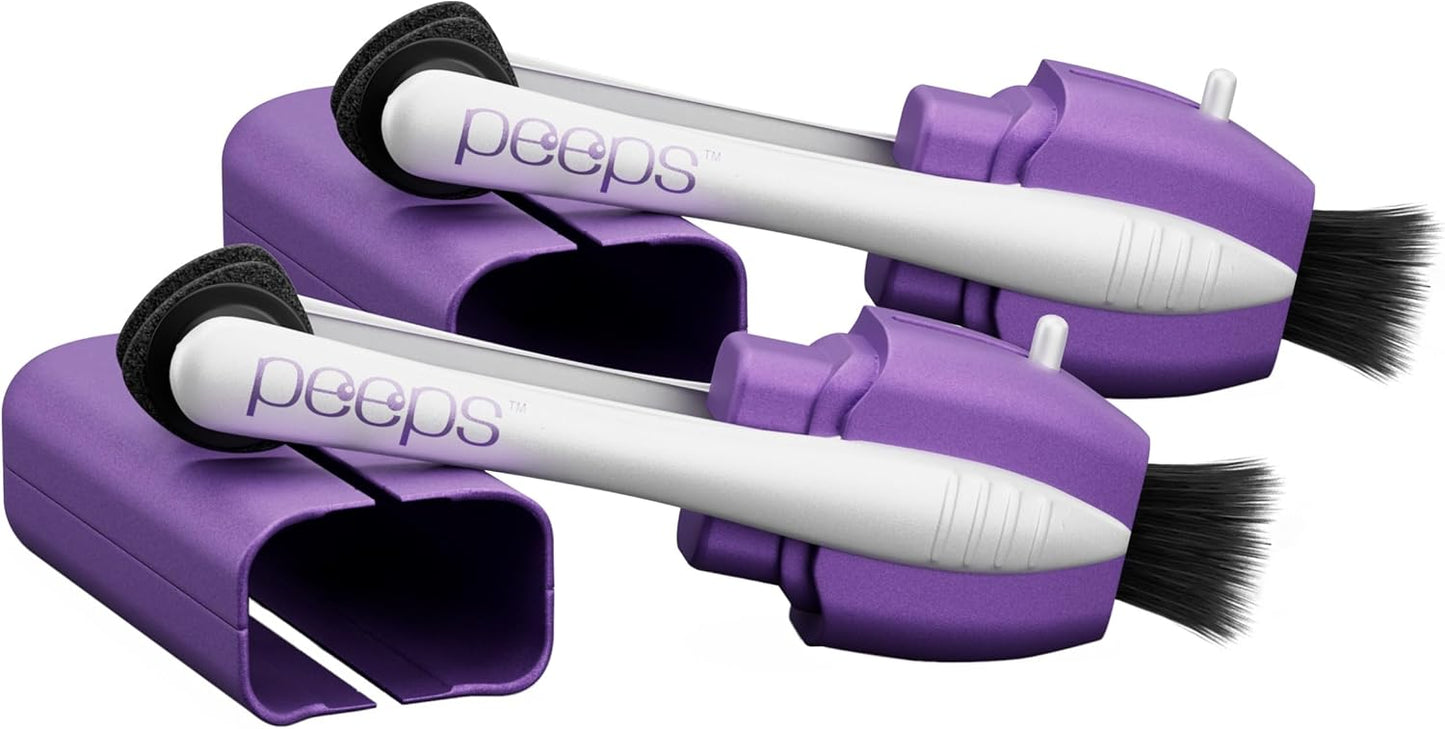 Peeps Glasses Cleaner - for Eyeglasses, Reading Glasses, and More - Lens Cleaner with Carbon Microfiber Tech-Injected Blue-1 Count (Pack of 1)