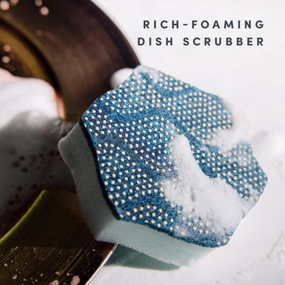 Brite by Scotch-Brite Limited Edition 4-Piece Scrub and Wipe Collection with 1 Rich-Foaming Dish Scrubber, 1 Quick-Dry Mesh Scrubber, and 2 Reusable Sponge Cloths