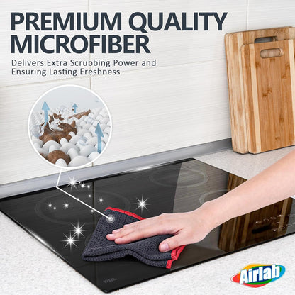 Glass Polishing Cloth Streak Free Miracle Cleaning Cloth Lint Free Microfiber Cleaning Rags for Glasses Kitchen Dish Mirrors Easy Clean, Pack of 6, 12" x 12"