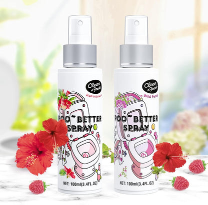 Clean-n-Fresh Toilet Spray, Wild Peony Scent, Bathroom Odor Eliminator & Air Freshener For Room, Trash Cans, Shoes, Fabrics, 3.4 Fl Oz(2 Pack)