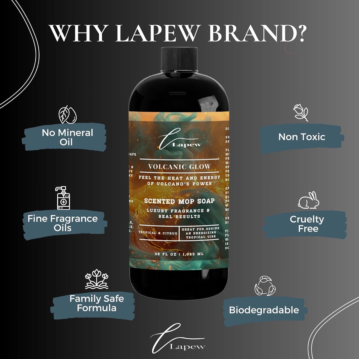 Lapew Black Sea Scented Cleaning Bundle | Carpet Deodorizer Powder (16 oz) & Mop Soap Concentrate (36 oz) | Pet-Friendly Odor Eliminator - Colors B