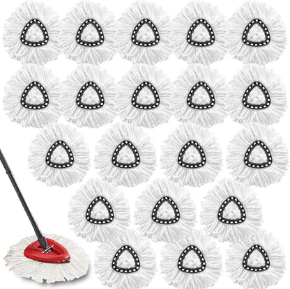 5-Pack Spin Mop Replacement Heads, 100% Microfiber Spin Mop Refills Heads for Easy Wring, 360°Micro Replacement Mop Head for Easy House Cleaning Floor Mopping - (White)