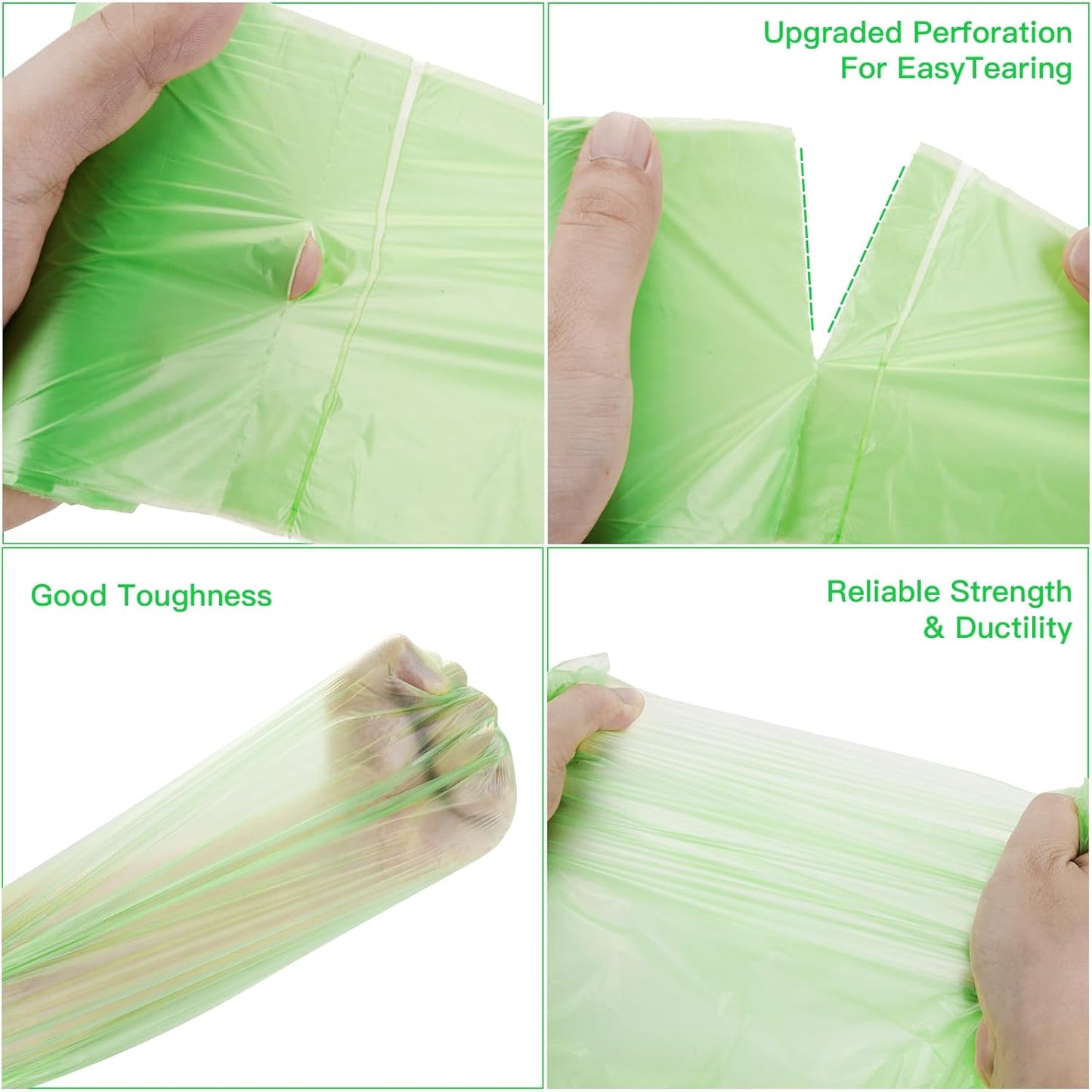 Small Trash Bags 4-6 Gallon, Inwaysin 200 Count Biodegradable Trash Bags 4 Gallon, Extra Strong Small Garbage Bags Unscented, Size Expanded, Green, for Bathroom Bedroom Office Kitchen Trash Can