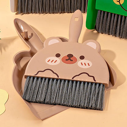Portable Hand Broom and Dustpan Set, Cute Mini Broom and Dustpan Set with Durable Brush,Lightweight Small Dust Pan and Broom Set for Desktop Cleaning Small Space Cleaning(Rabbit)