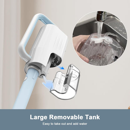 Steam Cleaner, 6 in1 Rotated Steam Mop Cleaner with 2 Modes, 2 Microfiber Pads, 400ML Removable Tank, 23FT Power Cable, Detachable Steam Mops for Floor, Laminate Floor, Tiles Cleaning (Azure)