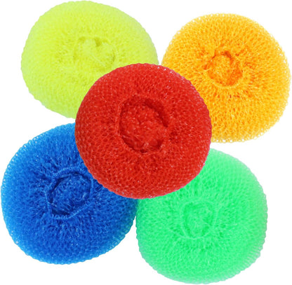 15 Pcs Plastic Dish Scrubbers, Nylon Scouring Pad Mesh Pot Scourers(Blue+Red+Green)