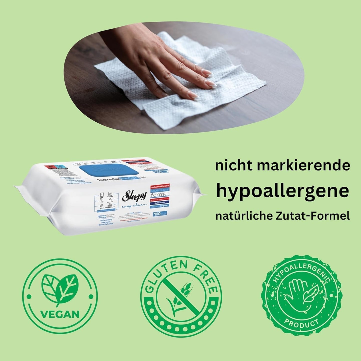 Sleepy Easy Clean All Purpose Cleaning Wet Wipes, Large