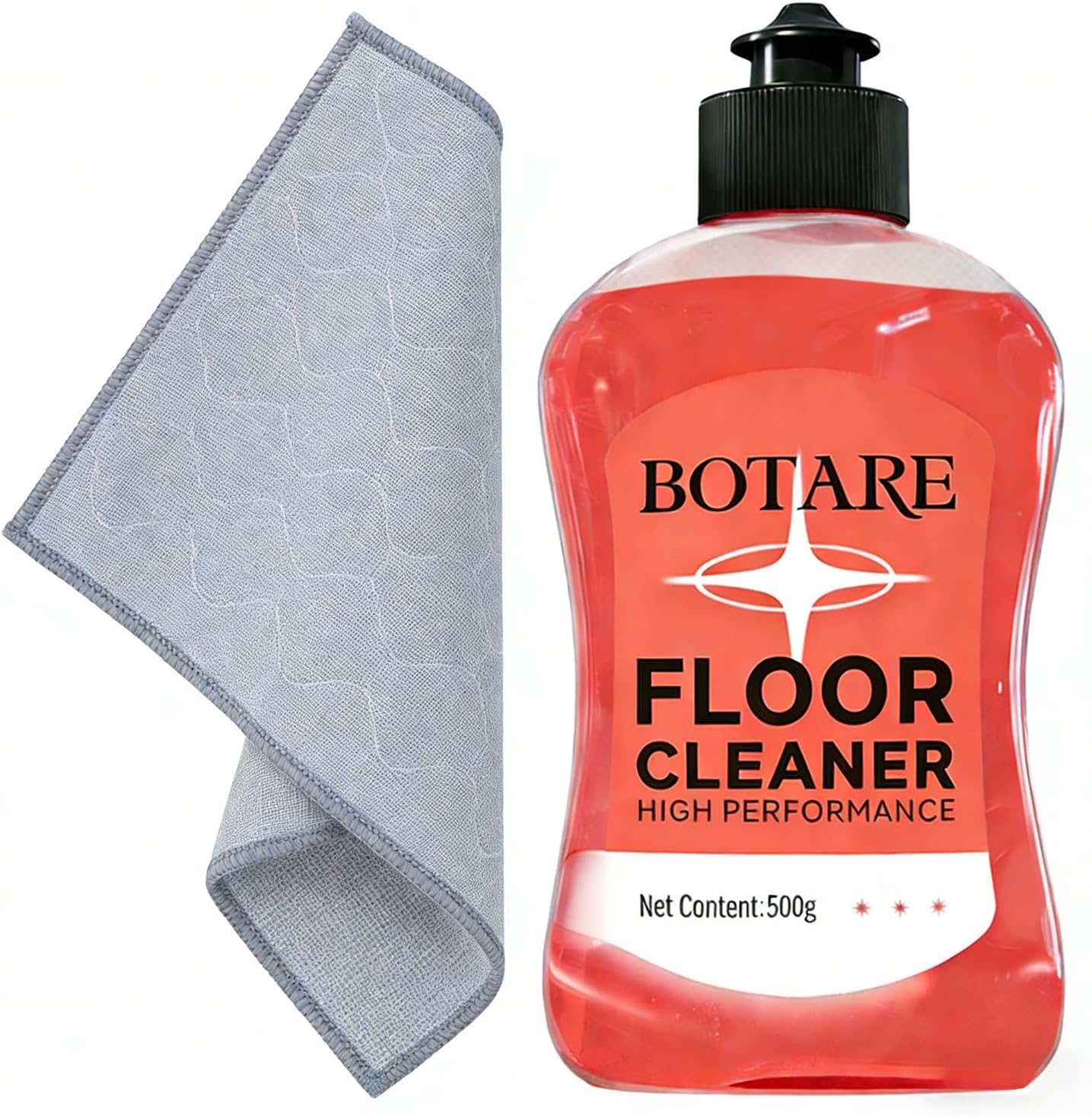Floor Cleaner Liquid for Mopping, Household Deep Cleaning Solution for Wood,Hardwood,Tile,Laminate,Marble & Porcelain & Bathroom,Orange Scent,17.6 Fl Oz Each(1 Bottle+1 Cleaning Cloth)