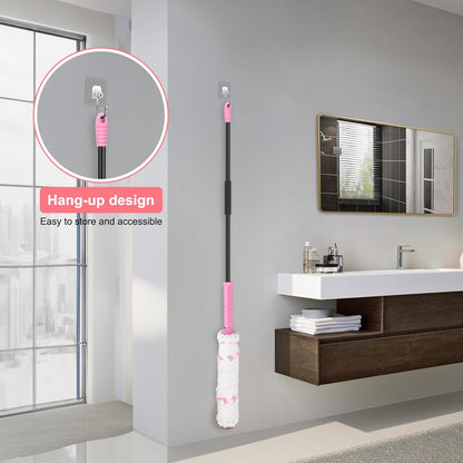 KeFanta Self-Wringing Twist Mop for Floor Cleaning, Long Handled Microfiber Floor Mop with Top Scouring Pad for Kitchen, Hardwood, Restaurant, Bathroom, Garages, Warehouses, Office,57-inch