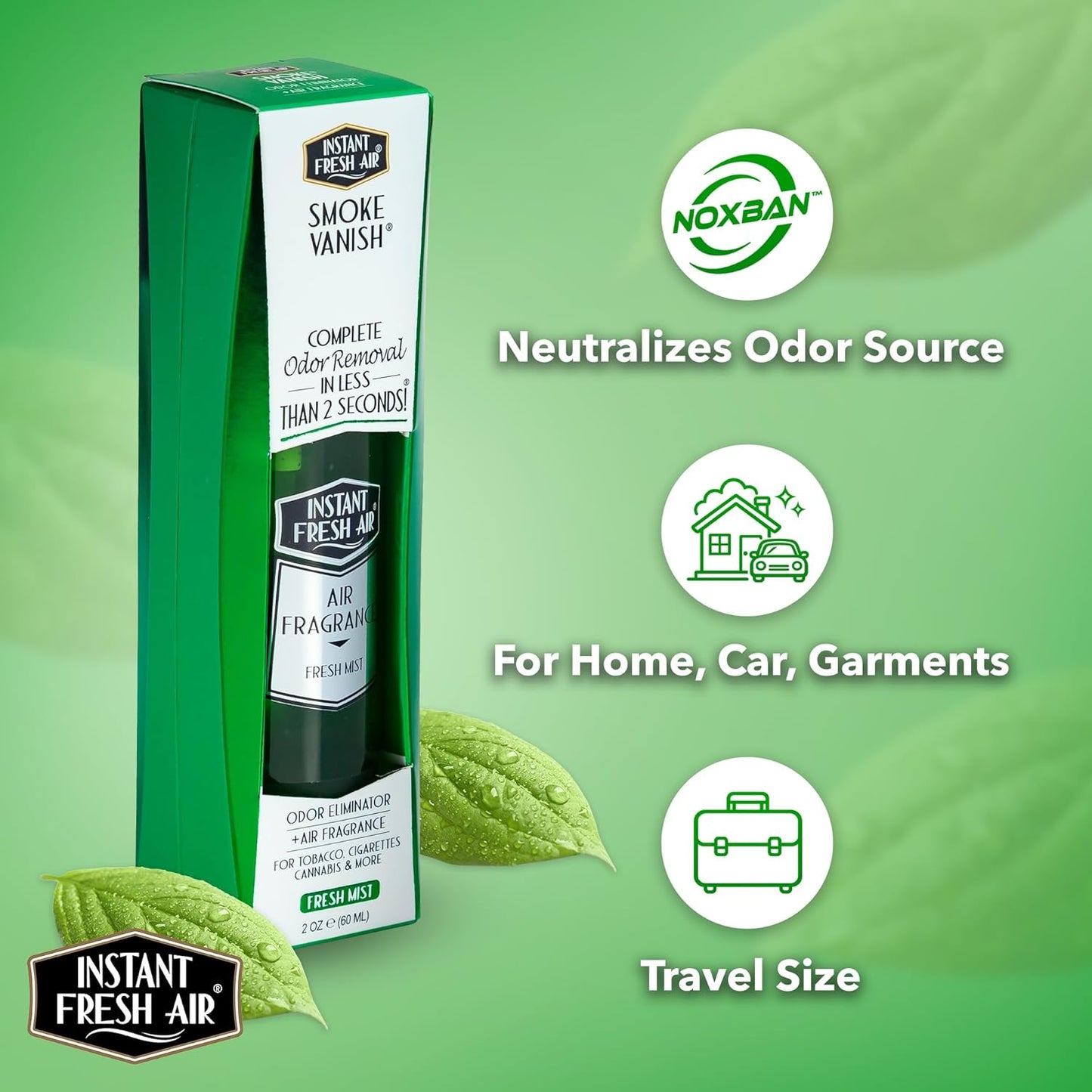 Smoke Vanish - Smoke Odor Eliminator Spray - Removes Odor Instantly with Noxban™ - Eco-Friendly - For Home, Car, & Travel - Lavender Scent - 4 oz.